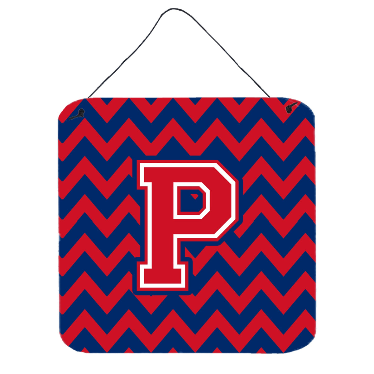 CarolineS Treasures Chevron Yale Blue And Crimson Letter P Wall Or Door Hanging Prints Cj1054Pds66, 6 Inch  Inch  H X 6 Inch  Inch  W