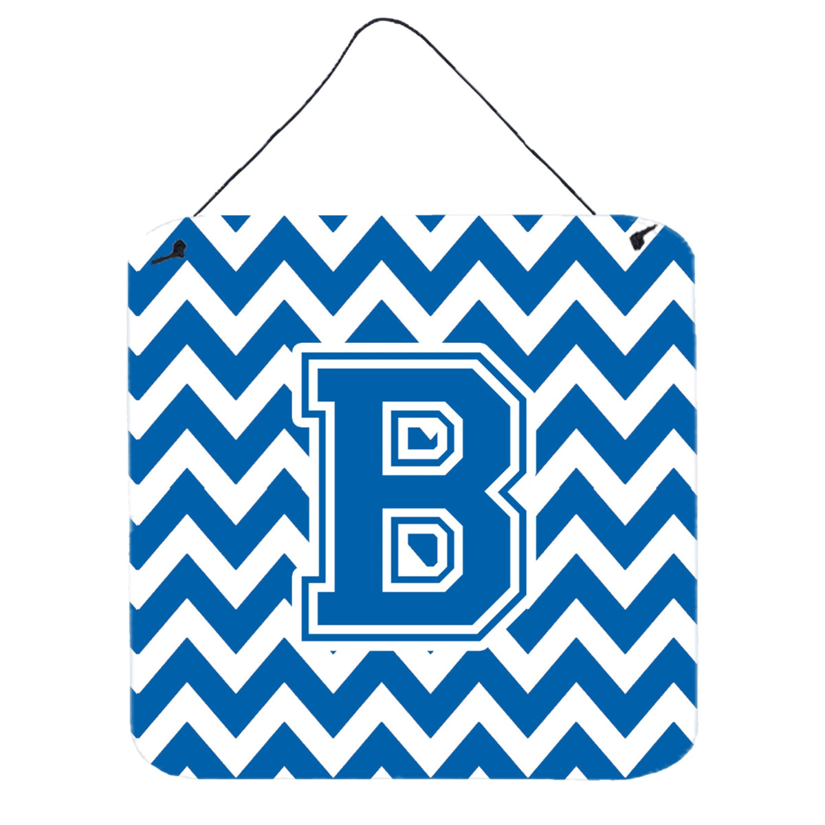 CarolineS Treasures Letter B Wall Or Door Hanging Prints Cj1056Bds66, 6 Inch  Inch  H X 6 Inch  Inch  W, Chevron  White And Blue