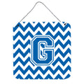 CarolineS Treasures Letter G Wall Or Door Hanging Prints Cj1056Gds66, 6 Inch  Inch  H X 6 Inch  Inch  W, Chevron  White And Blue