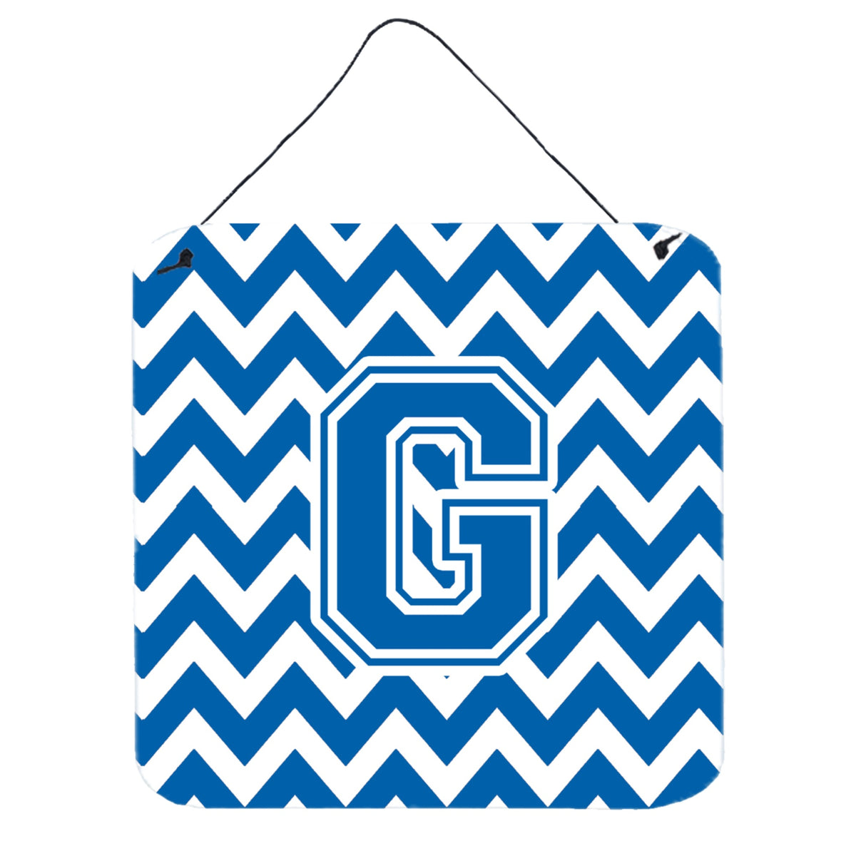 CarolineS Treasures Letter G Wall Or Door Hanging Prints Cj1056Gds66, 6 Inch  Inch  H X 6 Inch  Inch  W, Chevron  White And Blue