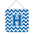 CarolineS Treasures Letter H Wall Or Door Hanging Prints Cj1056Hds66, 6 Inch  Inch  H X 6 Inch  Inch  W, Chevron  White And Blue