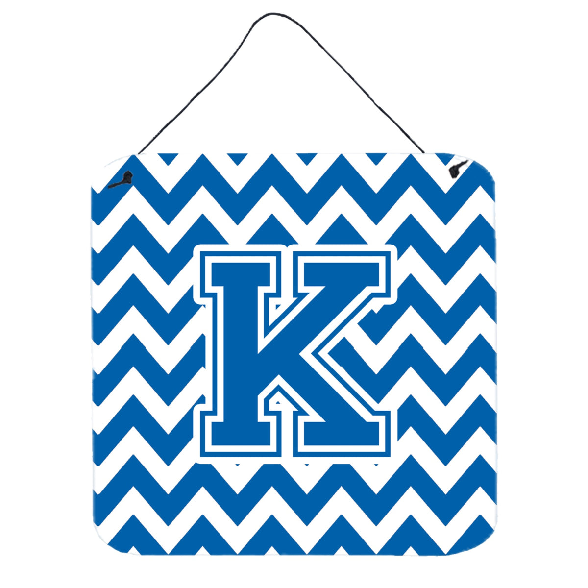 CarolineS Treasures Letter K Wall Or Door Hanging Prints Cj1056Kds66, 6 Inch  Inch  H X 6 Inch  Inch  W, Chevron  White And Blue