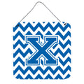 CarolineS Treasures Letter X Wall Or Door Hanging Prints Cj1056Xds66, 6 Inch  Inch  H X 6 Inch  Inch  W, Chevron  White And Blue