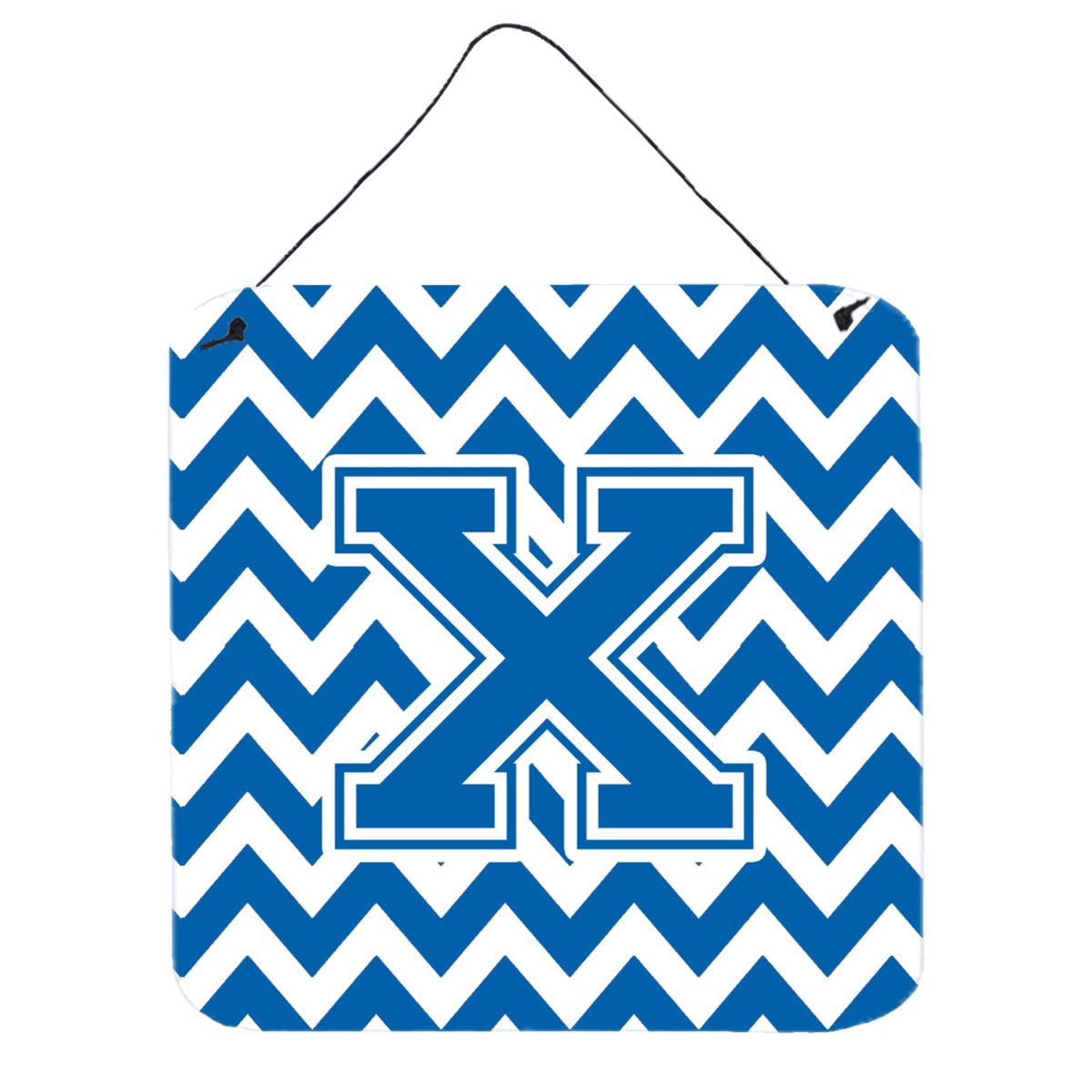 CarolineS Treasures Letter X Wall Or Door Hanging Prints Cj1056Xds66, 6 Inch  Inch  H X 6 Inch  Inch  W, Chevron  White And Blue