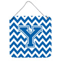 CarolineS Treasures Letter Y Wall Or Door Hanging Prints Cj1056Yds66, 6 Inch  Inch  H X 6 Inch  Inch  W, Chevron  White And Blue