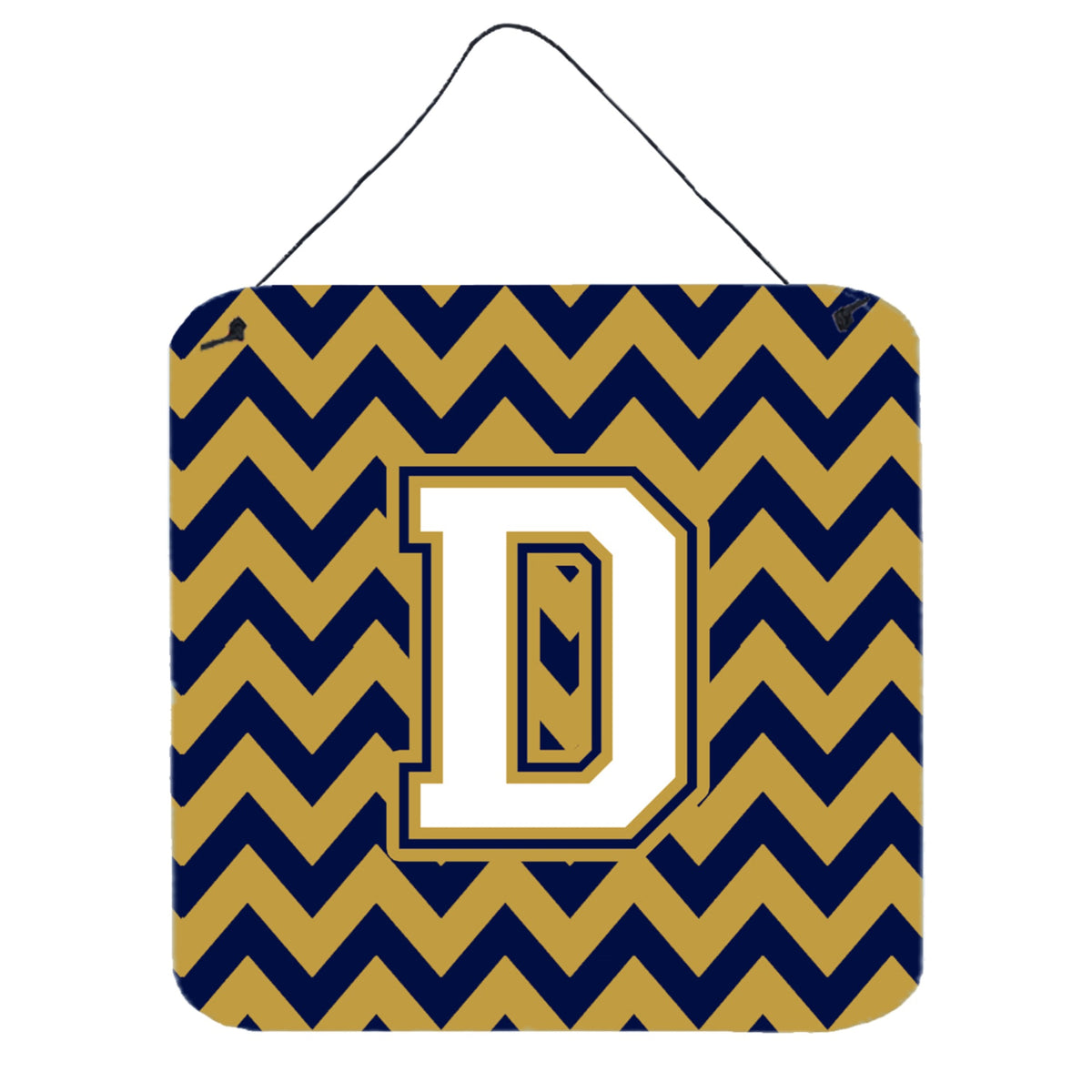 CarolineS Treasures Chevron Navy Blue And Gold Letter D Wall Or Door Hanging Prints Cj1057Dds66, 6 Inch  Inch  H X 6 Inch  Inch  W