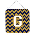 CarolineS Treasures Chevron Navy Blue And Gold Letter G Wall Or Door Hanging Prints Cj1057Gds66, 6 Inch  Inch  H X 6 Inch  Inch  W