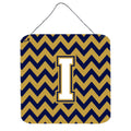 CarolineS Treasures Chevron Navy Blue And Gold Letter Wall Or Door Hanging Prints Cj1057Ids66, 6 Inch  Inch  H X 6 Inch  Inch  W