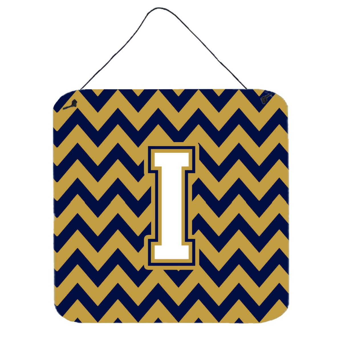 CarolineS Treasures Chevron Navy Blue And Gold Letter Wall Or Door Hanging Prints Cj1057Ids66, 6 Inch  Inch  H X 6 Inch  Inch  W