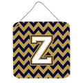 CarolineS Treasures Chevron Navy Blue And Gold Letter Z Wall Or Door Hanging Prints Cj1057Zds66, 6 Inch  Inch  H X 6 Inch  Inch  W