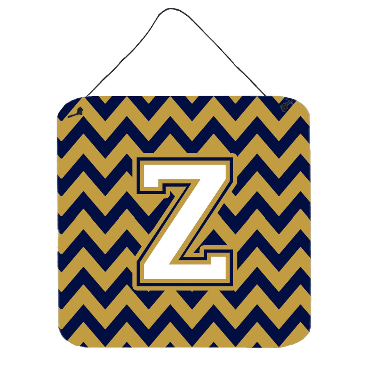 CarolineS Treasures Chevron Navy Blue And Gold Letter Z Wall Or Door Hanging Prints Cj1057Zds66, 6 Inch  Inch  H X 6 Inch  Inch  W