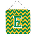 CarolineS Treasures Chevron Green And Gold Letter E Wall Or Door Hanging Prints Cj1059Eds66, 6 Inch  Inch  H X 6 Inch  Inch  W