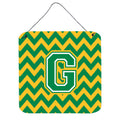 CarolineS Treasures Chevron Green And Gold Letter G Wall Or Door Hanging Prints Cj1059Gds66, 6 Inch  Inch  H X 6 Inch  Inch  W