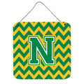 CarolineS Treasures Chevron Green And Gold Letter N Wall Or Door Hanging Prints Cj1059Nds66, 6 Inch  Inch  H X 6 Inch  Inch  W
