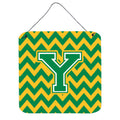 CarolineS Treasures Chevron Green And Gold Letter Y Wall Or Door Hanging Prints Cj1059Yds66, 6 Inch  Inch  H X 6 Inch  Inch  W