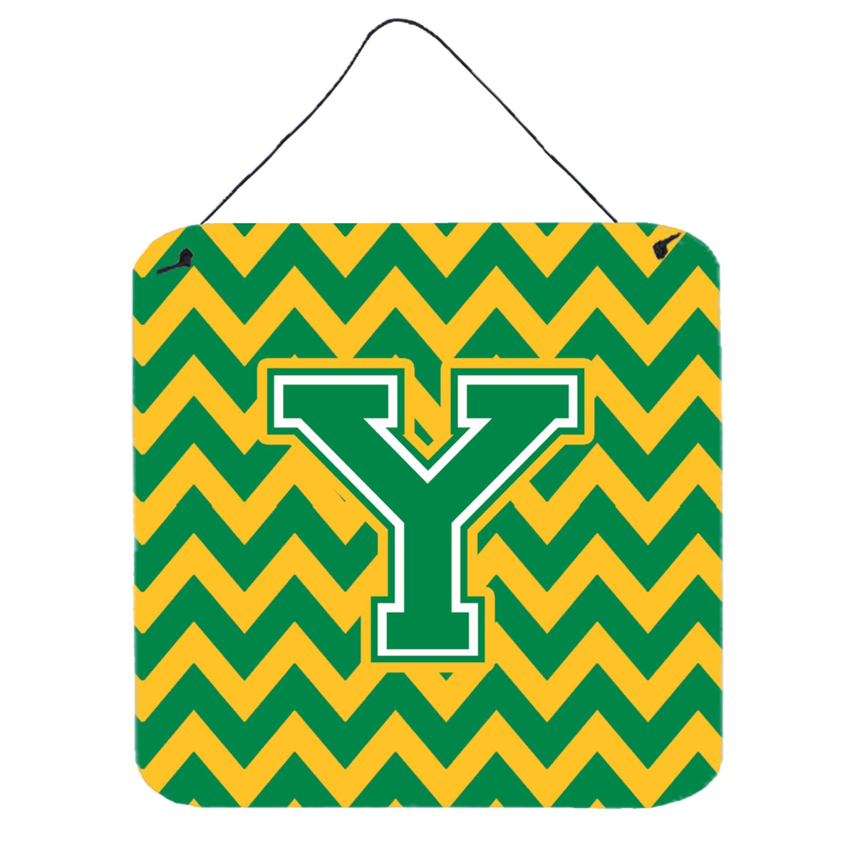 CarolineS Treasures Chevron Green And Gold Letter Y Wall Or Door Hanging Prints Cj1059Yds66, 6 Inch  Inch  H X 6 Inch  Inch  W