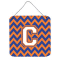 CarolineS Treasures Chevron Blue And Orange #3 Letter C Wall Or Door Hanging Prints Cj1060Cds66, 6 Inch  Inch  H X 6 Inch  Inch  W