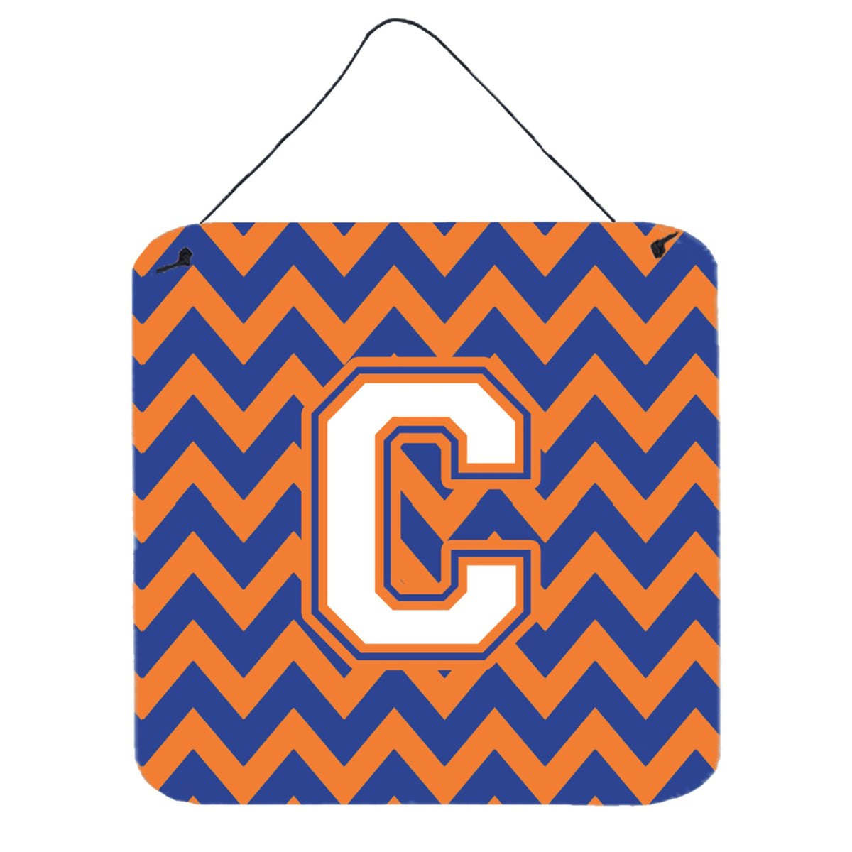 CarolineS Treasures Chevron Blue And Orange #3 Letter C Wall Or Door Hanging Prints Cj1060Cds66, 6 Inch  Inch  H X 6 Inch  Inch  W