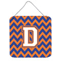 CarolineS Treasures Chevron Blue And Orange #3 Letter D Wall Or Door Hanging Prints Cj1060Dds66, 6 Inch  Inch  H X 6 Inch  Inch  W