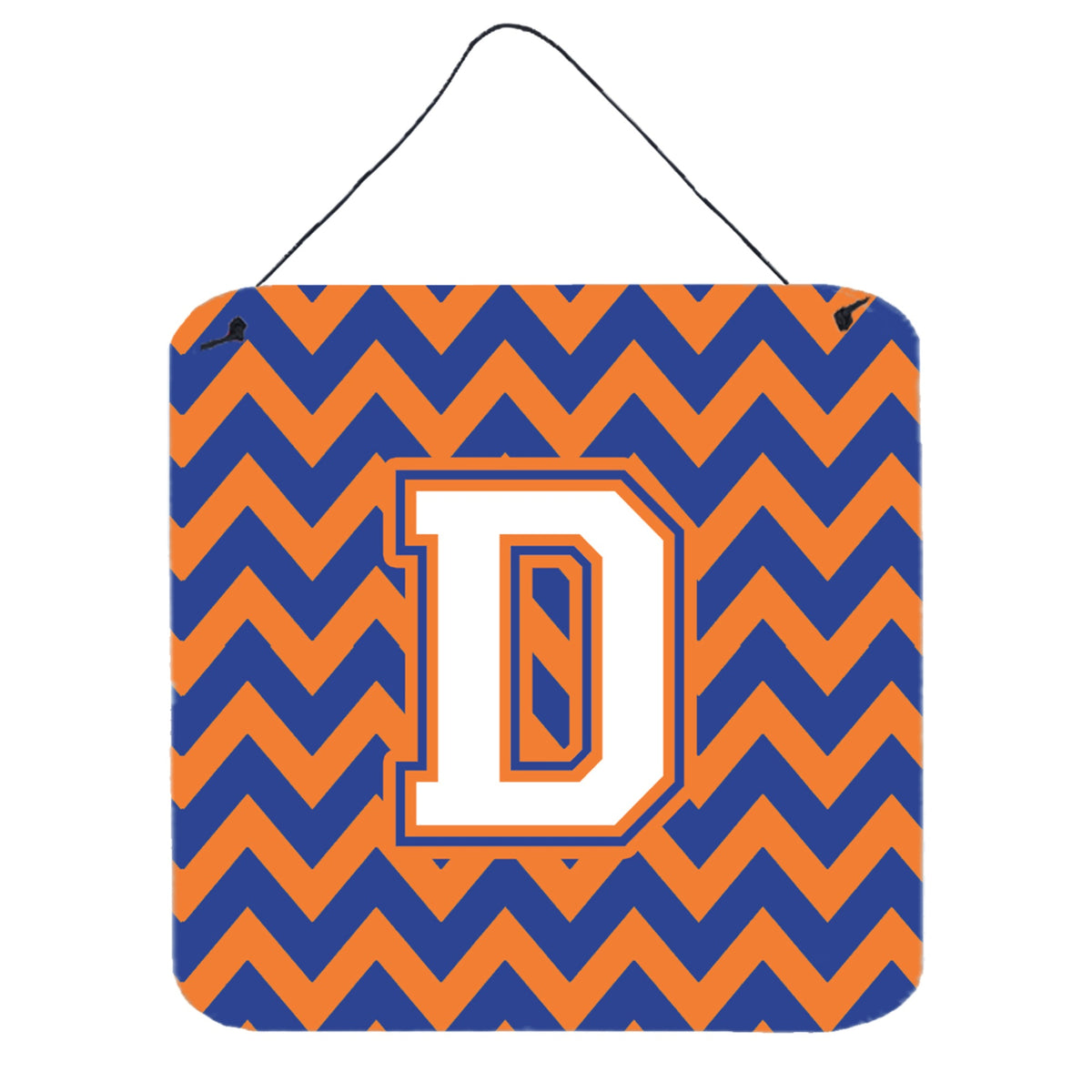 CarolineS Treasures Chevron Blue And Orange #3 Letter D Wall Or Door Hanging Prints Cj1060Dds66, 6 Inch  Inch  H X 6 Inch  Inch  W