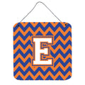 CarolineS Treasures Chevron Blue And Orange #3 Letter E Wall Or Door Hanging Prints Cj1060Eds66, 6 Inch  Inch  H X 6 Inch  Inch  W