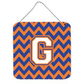 CarolineS Treasures Chevron Blue And Orange #3 Letter G Wall Or Door Hanging Prints Cj1060Gds66, 6 Inch  Inch  H X 6 Inch  Inch  W
