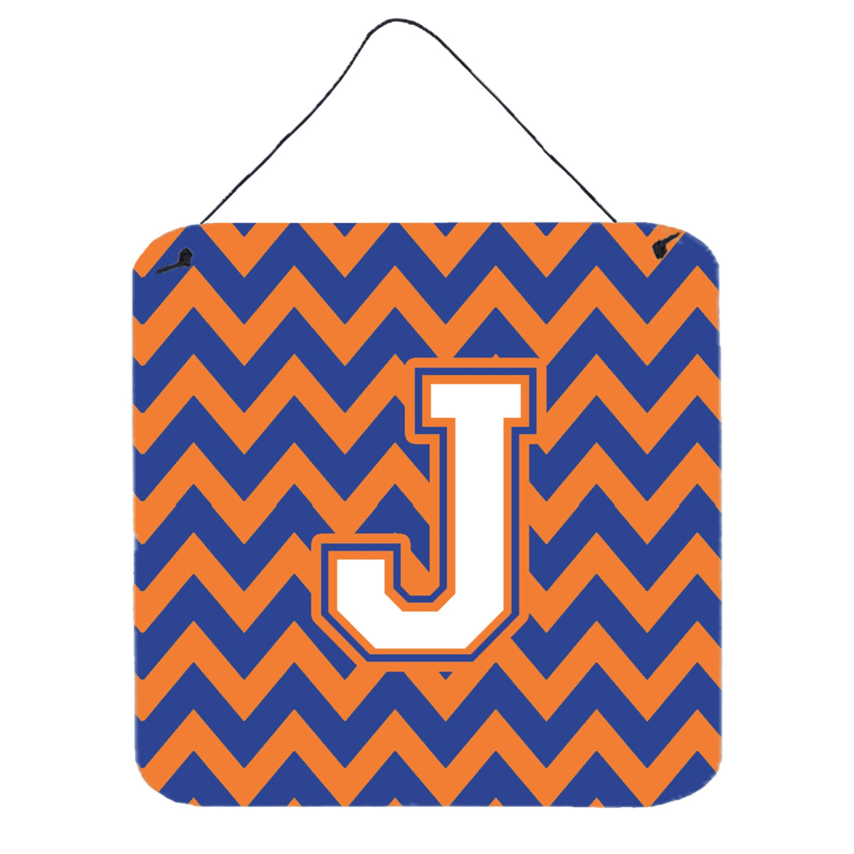 CarolineS Treasures Chevron Blue And Orange #3 Letter J Wall Or Door Hanging Prints Cj1060Jds66, 6 Inch  Inch  H X 6 Inch  Inch  W