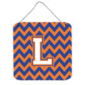 CarolineS Treasures Chevron Blue And Orange #3 Letter L Wall Or Door Hanging Prints Cj1060Lds66, 6 Inch  Inch  H X 6 Inch  Inch  W