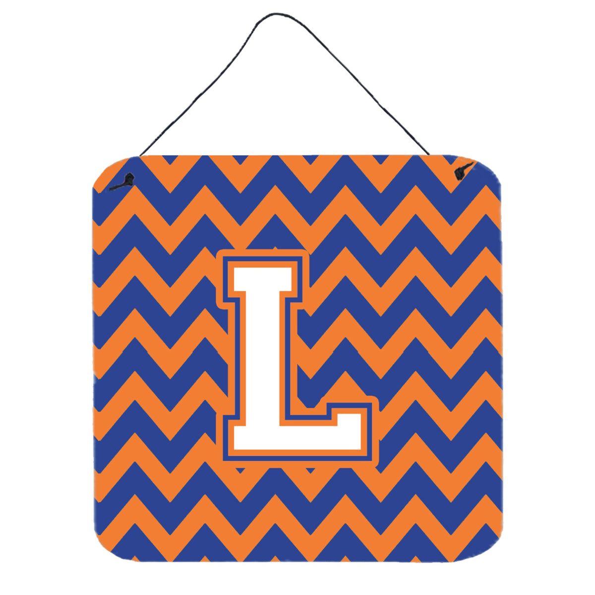 CarolineS Treasures Chevron Blue And Orange #3 Letter L Wall Or Door Hanging Prints Cj1060Lds66, 6 Inch  Inch  H X 6 Inch  Inch  W