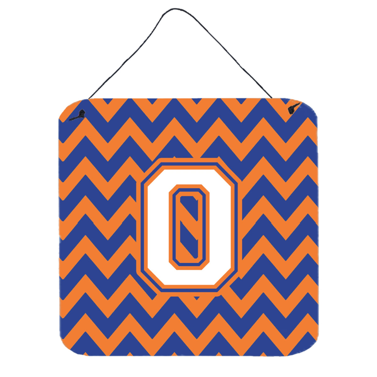 CarolineS Treasures Chevron Blue And Orange #3 Letter O Wall Or Door Hanging Prints Cj1060Ods66, 6 Inch  Inch  H X 6 Inch  Inch  W
