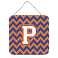 CarolineS Treasures Chevron Blue And Orange #3 Letter P Wall Or Door Hanging Prints Cj1060Pds66, 6 Inch  Inch  H X 6 Inch  Inch  W