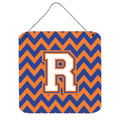 CarolineS Treasures Chevron Blue And Orange #3 Letter R Wall Or Door Hanging Prints Cj1060Rds66, 6 Inch  Inch  H X 6 Inch  Inch  W