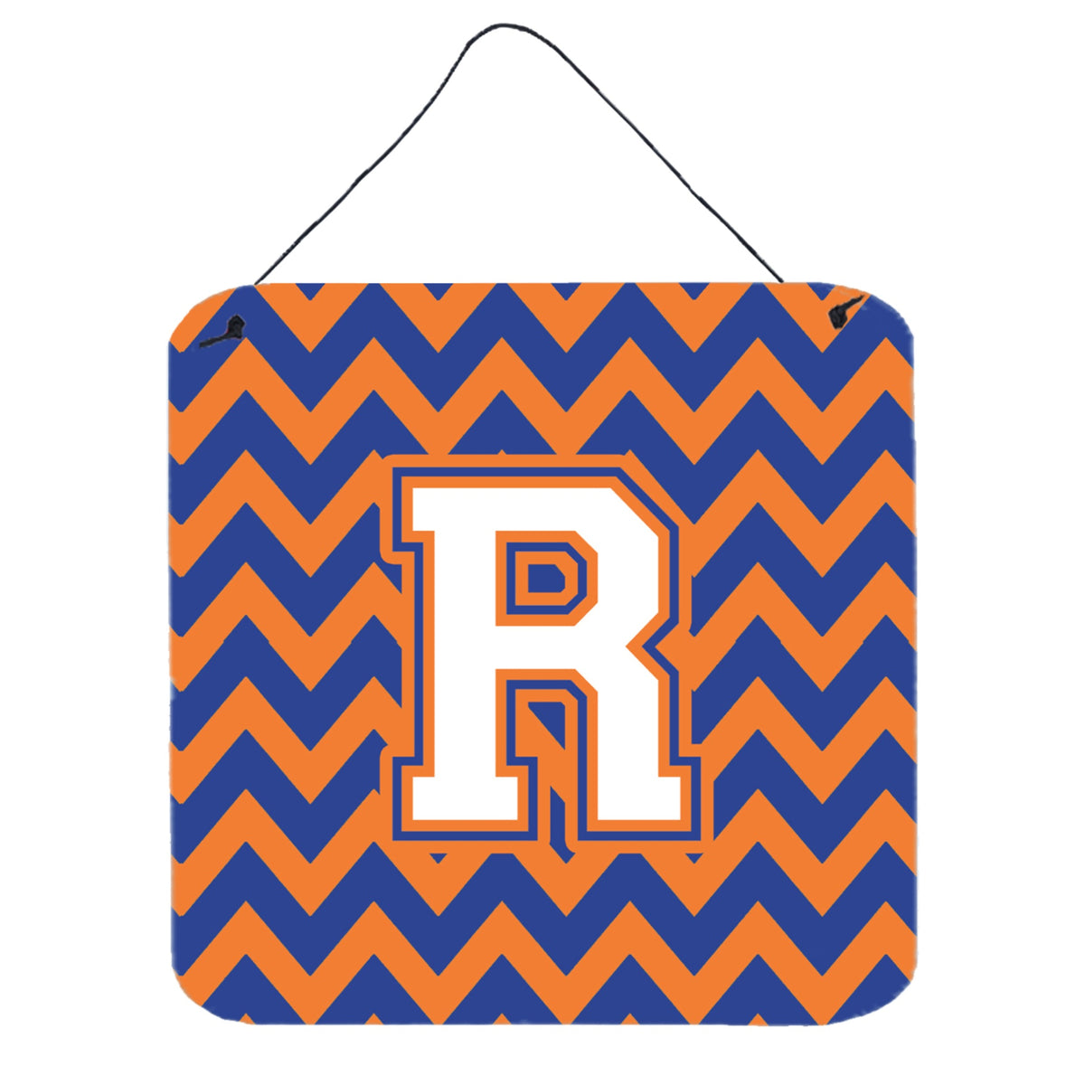 CarolineS Treasures Chevron Blue And Orange #3 Letter R Wall Or Door Hanging Prints Cj1060Rds66, 6 Inch  Inch  H X 6 Inch  Inch  W
