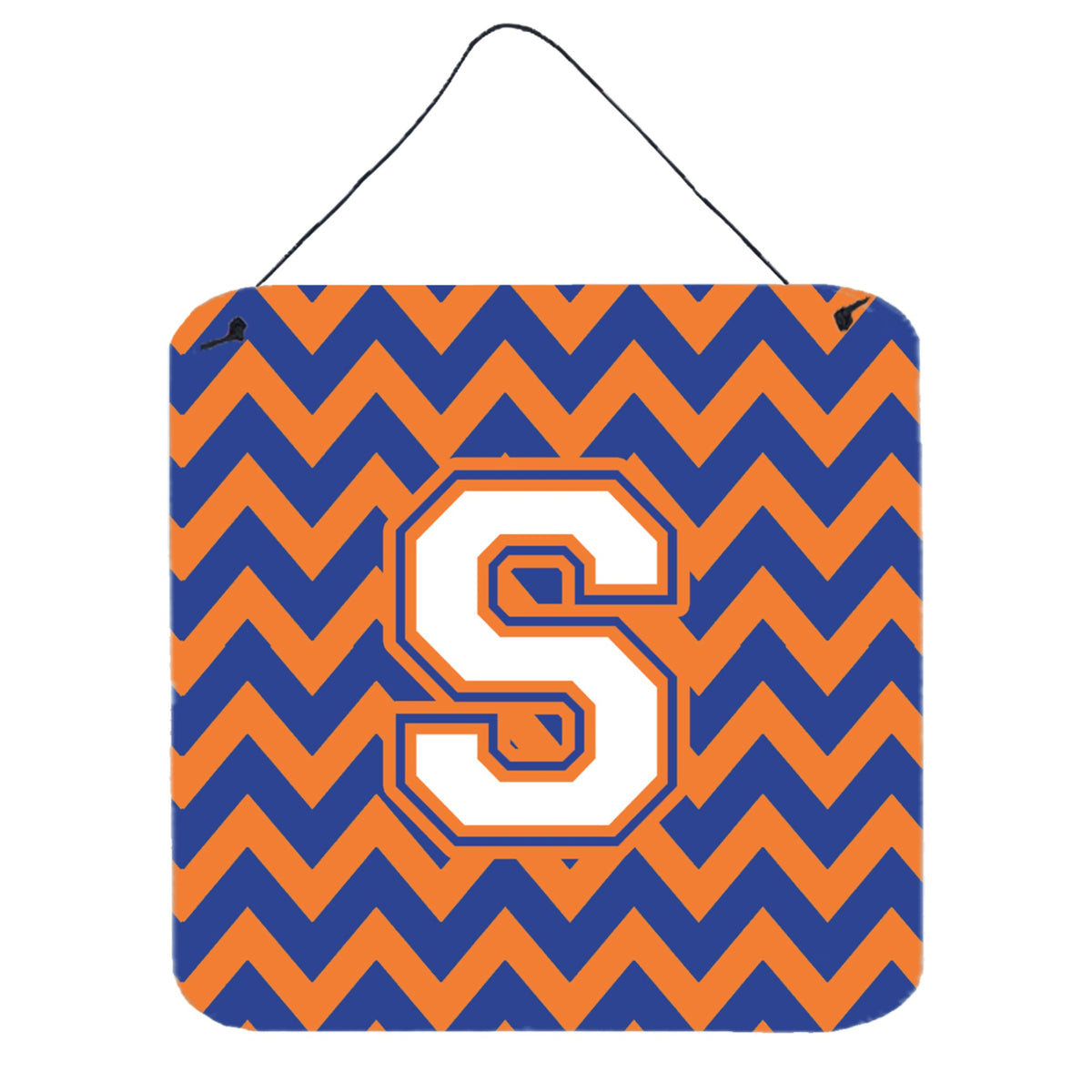 CarolineS Treasures Chevron Blue And Orange #3 Letter S Wall Or Door Hanging Prints Cj1060Sds66, 6 Inch  Inch  H X 6 Inch  Inch  W