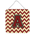 CarolineS Treasures Chevron Maroon And Gold Letter Wall Or Door Hanging Prints Cj1061Ads66, 6 Inch  Inch  H X 6 Inch  Inch  W