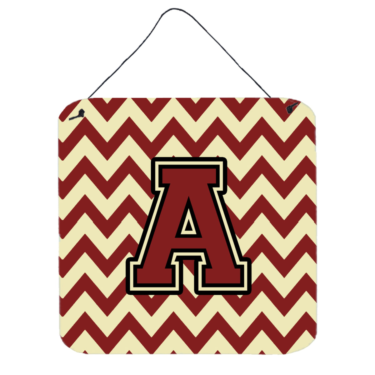 CarolineS Treasures Chevron Maroon And Gold Letter Wall Or Door Hanging Prints Cj1061Ads66, 6 Inch  Inch  H X 6 Inch  Inch  W