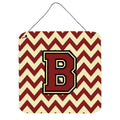 CarolineS Treasures Chevron Maroon And Gold Letter B Wall Or Door Hanging Prints Cj1061Bds66, 6 Inch  Inch  H X 6 Inch  Inch  W