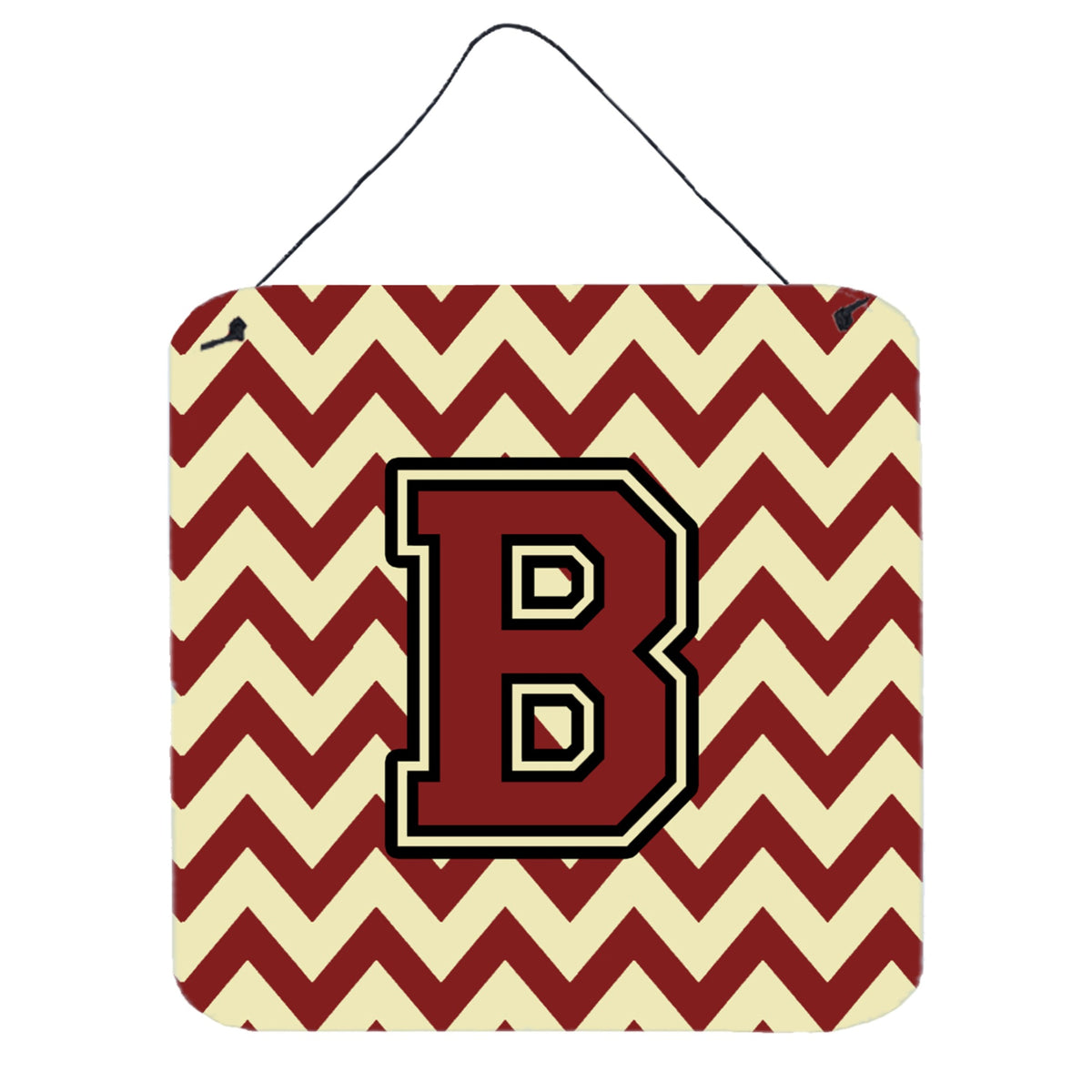 CarolineS Treasures Chevron Maroon And Gold Letter B Wall Or Door Hanging Prints Cj1061Bds66, 6 Inch  Inch  H X 6 Inch  Inch  W