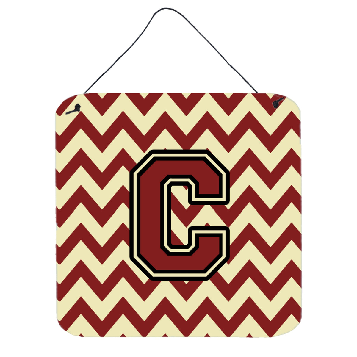 CarolineS Treasures Chevron Maroon And Gold Letter C Wall Or Door Hanging Prints Cj1061Cds66, 6 Inch  Inch  H X 6 Inch  Inch  W
