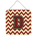 CarolineS Treasures Chevron Maroon And Gold Letter D Wall Or Door Hanging Prints Cj1061Dds66, 6 Inch  Inch  H X 6 Inch  Inch  W