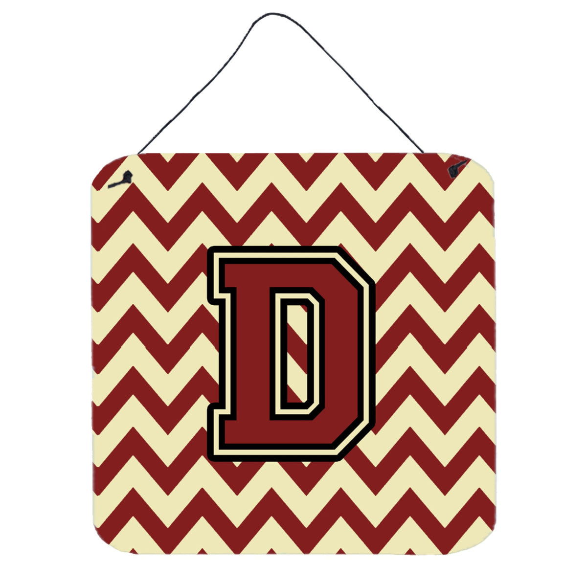 CarolineS Treasures Chevron Maroon And Gold Letter D Wall Or Door Hanging Prints Cj1061Dds66, 6 Inch  Inch  H X 6 Inch  Inch  W
