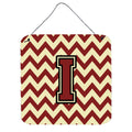 CarolineS Treasures Chevron Maroon And Gold Letter Wall Or Door Hanging Prints Cj1061Ids66, 6 Inch  Inch  H X 6 Inch  Inch  W
