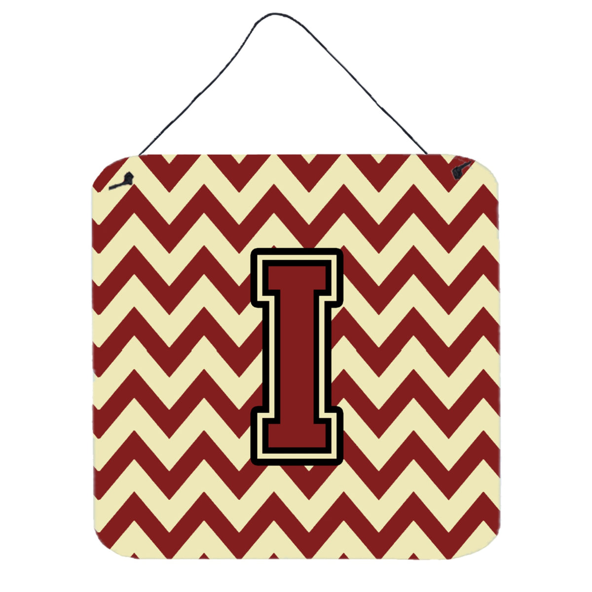 CarolineS Treasures Chevron Maroon And Gold Letter Wall Or Door Hanging Prints Cj1061Ids66, 6 Inch  Inch  H X 6 Inch  Inch  W