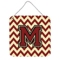 CarolineS Treasures Chevron Maroon And Gold Letter M Wall Or Door Hanging Prints Cj1061Mds66, 6 Inch  Inch  H X 6 Inch  Inch  W