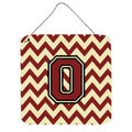 CarolineS Treasures Chevron Maroon And Gold Letter O Wall Or Door Hanging Prints Cj1061Ods66, 6 Inch  Inch  H X 6 Inch  Inch  W