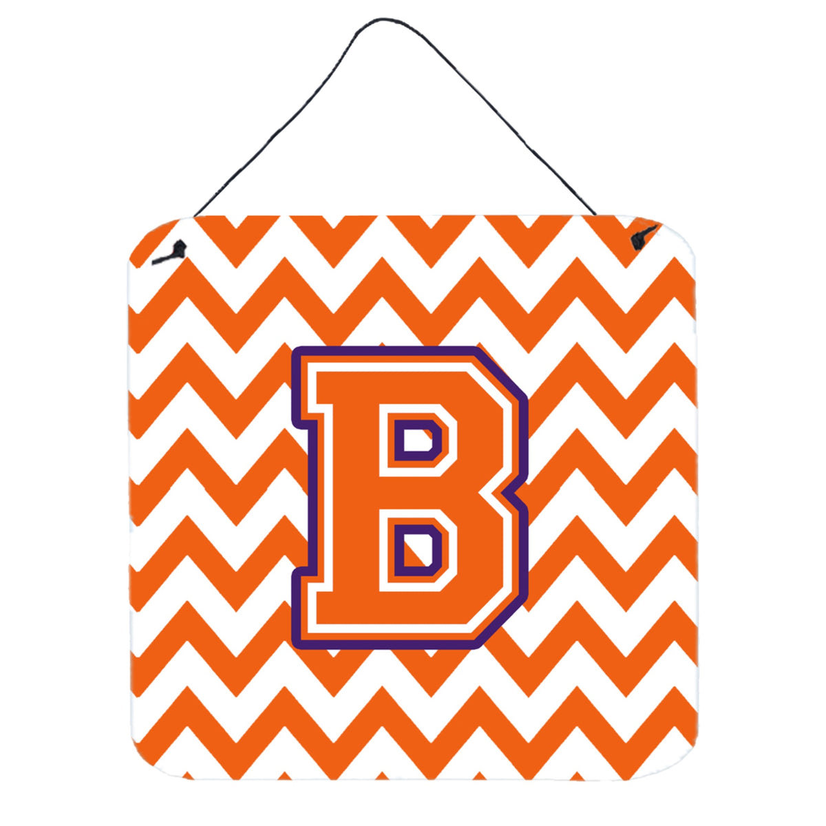 CarolineS Treasures Chevron Orange And Regalia Letter B Wall Or Door Hanging Prints Cj1062Bds66, 6 Inch  Inch  H X 6 Inch  Inch  W