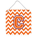 CarolineS Treasures Chevron Orange And Regalia Letter C Wall Or Door Hanging Prints Cj1062Cds66, 6 Inch  Inch  H X 6 Inch  Inch  W
