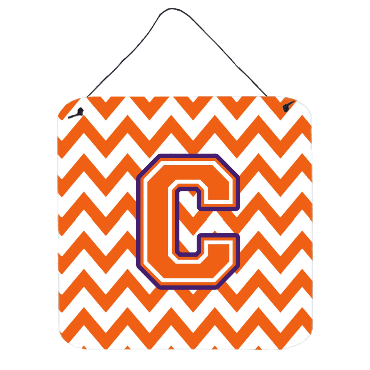 CarolineS Treasures Chevron Orange And Regalia Letter C Wall Or Door Hanging Prints Cj1062Cds66, 6 Inch  Inch  H X 6 Inch  Inch  W
