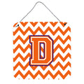 CarolineS Treasures Chevron Orange And Regalia Letter D Wall Or Door Hanging Prints Cj1062Dds66, 6 Inch  Inch  H X 6 Inch  Inch  W