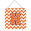 CarolineS Treasures Chevron Orange And Regalia Letter H Wall Or Door Hanging Prints Cj1062Hds66, 6 Inch  Inch  H X 6 Inch  Inch  W